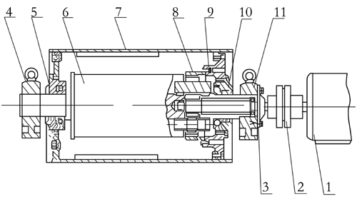 WD型外装式电动滚筒型号说明及结构图