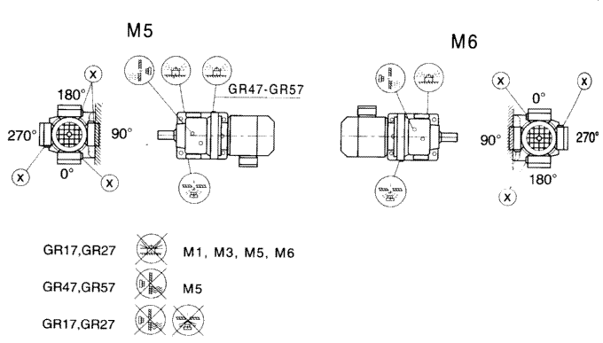 GR17-GR167斜齿轮减速电机安装示例图
