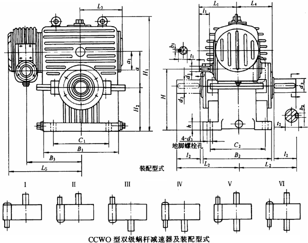 CCWO͵ټϸ֮ϵ˫ϸ˼װʽҪߴ磨JB/T7008-1993