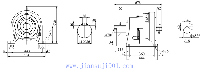 TH-820摆线针轮减速外形及安装尺寸