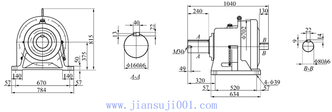 TH-825摆线针轮减速外形及安装尺寸