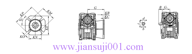 ANRV系列蜗轮蜗杆减速电动机安装尺寸