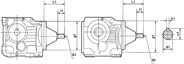 MJ..S37……系列弧齿锥齿轮硬齿面减速电机安装结构尺寸图表
