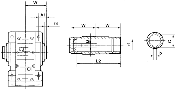 MJAB47……系列弧齿锥齿轮硬齿面减速电机安装结构尺寸图表