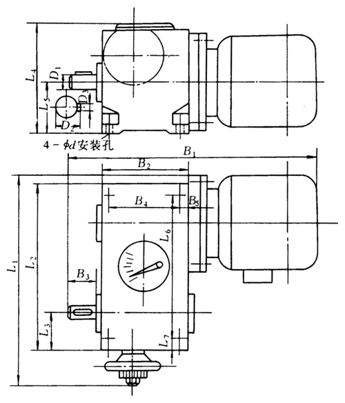 U34D型的外形及安装尺寸