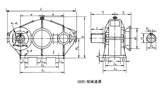 SHD型三环减速机型式与主要尺寸