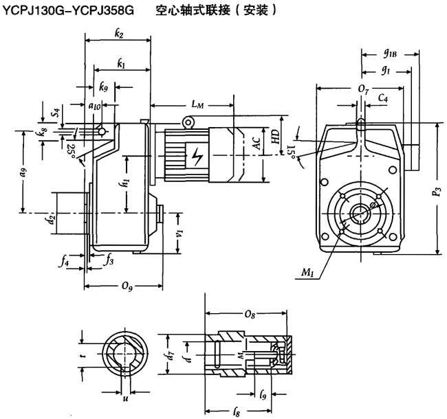 YCPJ130G-YCPJ358G  ʽӰװγߴ 