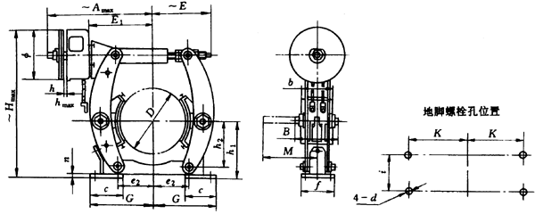 ZWZ系列A型制动器性能及尺寸（GB 6334-86）