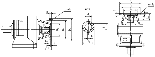 ZG系列钢铁公司专用行星摆线针轮减速机外形尺寸（接盘）