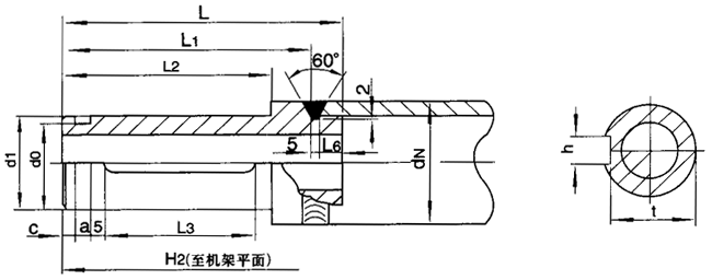 TⅠ型搪玻璃反应罐专用机架轴头尺寸（HG/T2052-91）