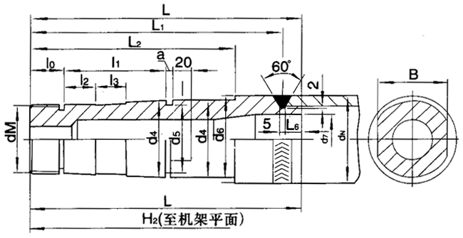 TⅡ型搪玻璃反应罐专用机架轴头尺寸（HG/T2052-91）