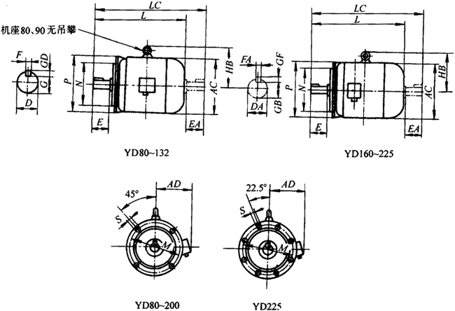 YDϵб伫첽綯γߴ磨H80280mm