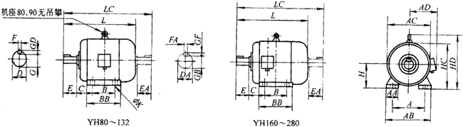 YHϵиת첽綯γߴ磨H80280mm