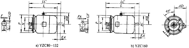 YZCϵе񶯡첽綯γߴ磨H80160mm